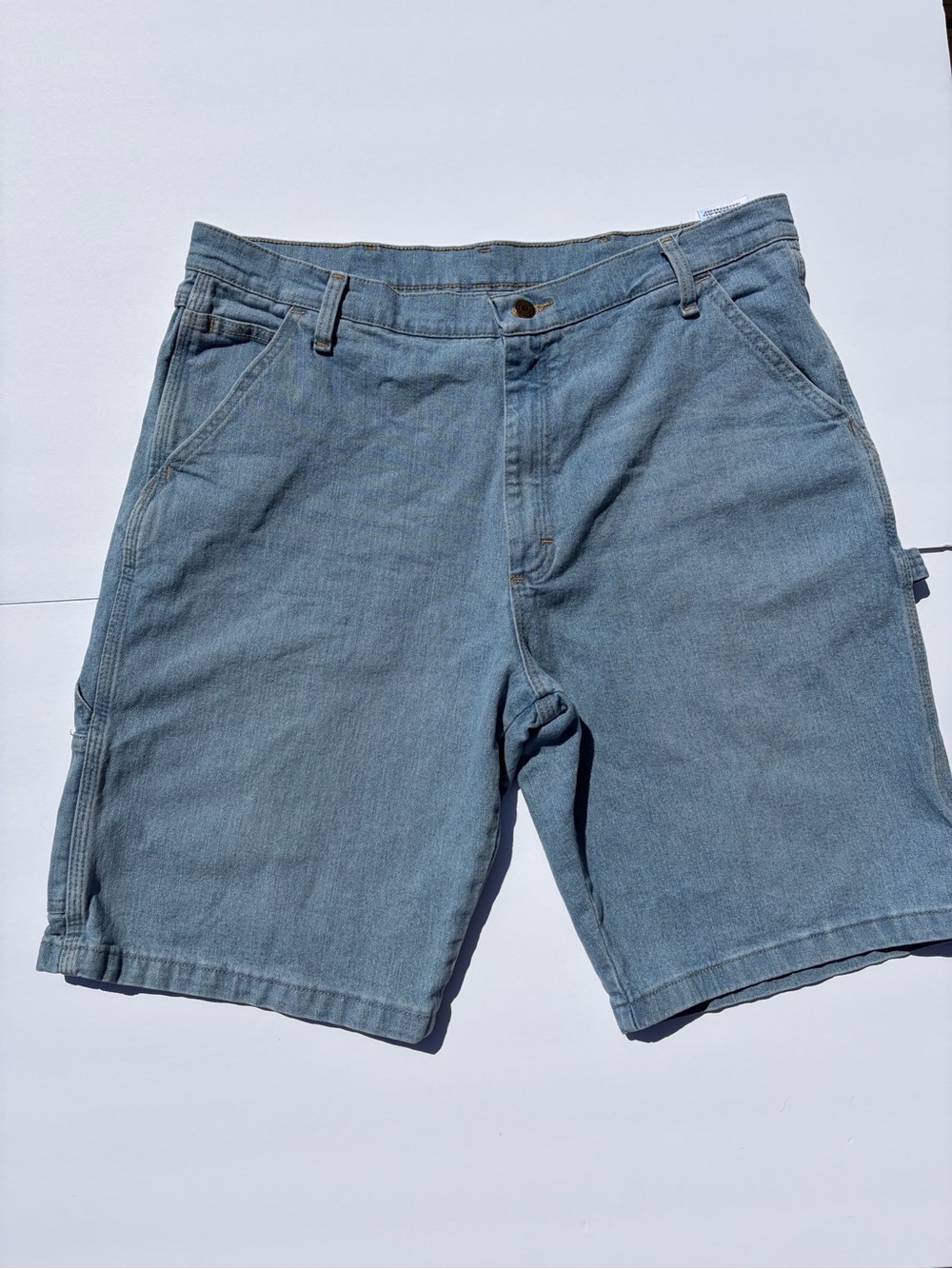 Wrangler wash blue denim baggy carpenter Shorts Size 36